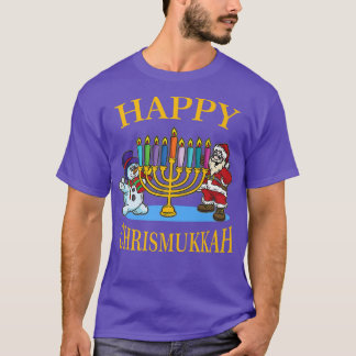 Camiseta Feliz Natal Chrismukkah Hanukkah