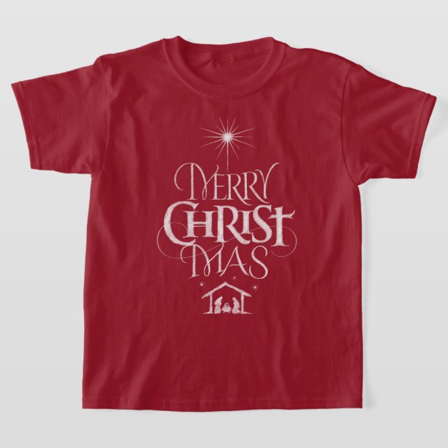 Camiseta Feliz Natal Christian Calliographic (Postura )