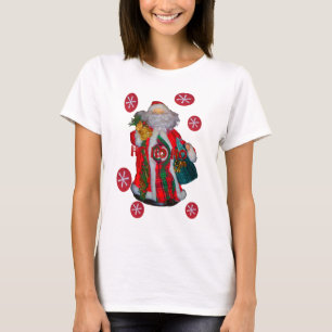 Camiseta Feliz Natal Colorful Santa Claus Art Impressão