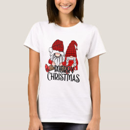 Camiseta Feliz Natal com dois gnomos bonitos