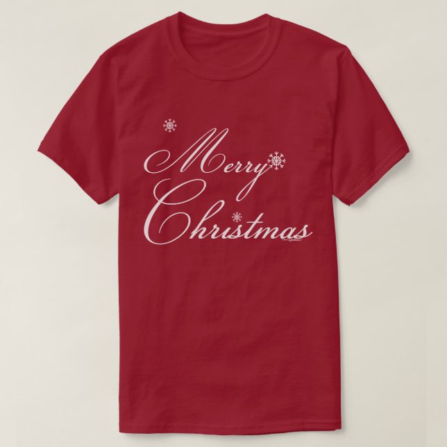 Camiseta Feliz Natal Com Flocos De Neve (Frente do Design)