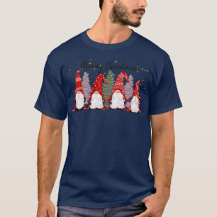 Camiseta Feliz Natal com Quatro Gnomos Cons