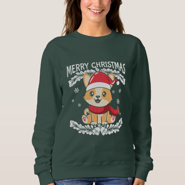 Camiseta Feliz Natal Corgi (Frente)