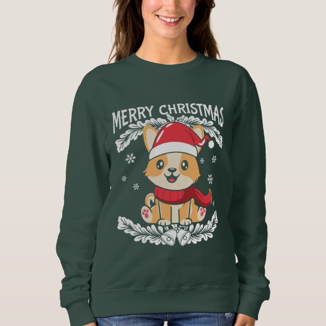Camiseta Feliz Natal Corgi (Frente)