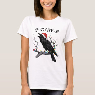 Camiseta Feliz Natal Corvo Preto Engraçado F Caw F