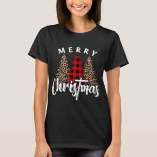 Camiseta Feliz Natal Cross Buffalo Xadrez Leopard Impressão