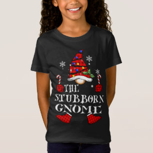 Camiseta Feliz Natal da Família de Xadrezes Vermelhas de Gn