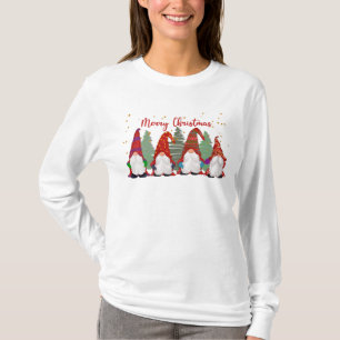 Camiseta Feliz Natal Da Família dos Gnomos