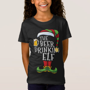 Camiseta Feliz Natal Da Família Elf Bebendo De Cerveja