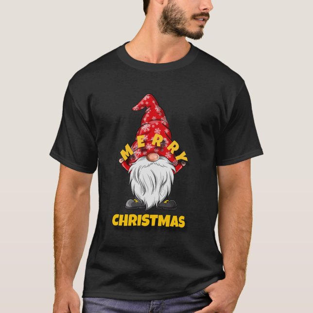 Camiseta Feliz Natal da família Gnomo (Frente)