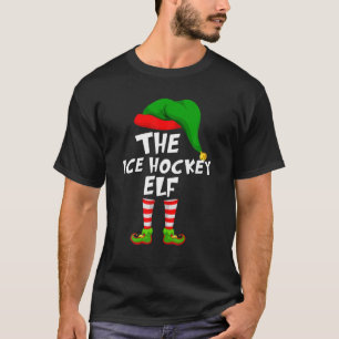 Camiseta Feliz Natal Da Família, O Elfo De Hóquei No Gelo