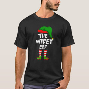 Camiseta Feliz Natal Da Família, O Elfo Wifey