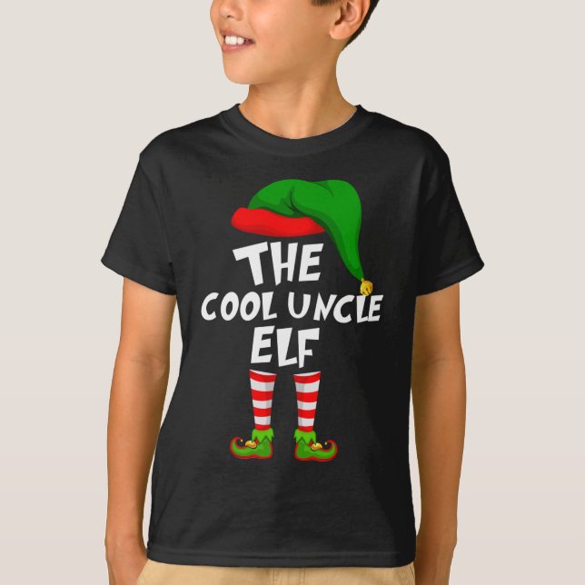 Camiseta Feliz Natal Da Família, O Tio Elf Legal (Frente)