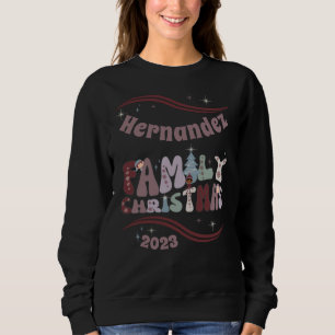 Camiseta Feliz Natal da Família Personalizada Retro