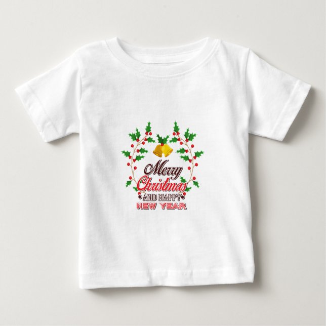 Camiseta Feliz Natal da nossa família, Feliz ano novo (Frente)