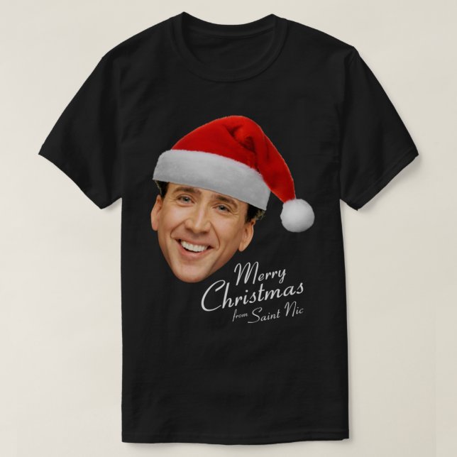Camiseta Feliz Natal da Rua Nic-olas Cage (Frente do Design)