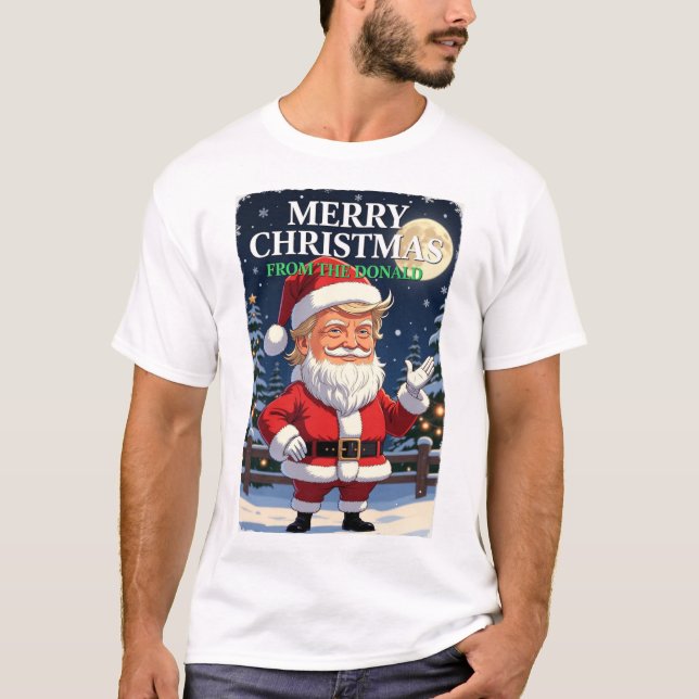 Camiseta Feliz Natal Da Trump (Frente)