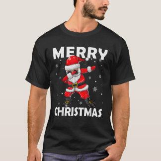 Camiseta Feliz Natal Dabbing Papai Noel Crianças de Natal