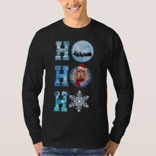 Camiseta Feliz Natal Dachshund Snow Feliz Orn de Natal