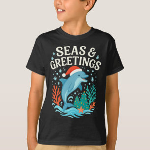 Camiseta Feliz Natal Das Profundas Águas Do Oceano E Saudaç