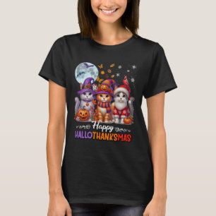 Camiseta Feliz Natal de Ação de Graças de Halloween HalloOb
