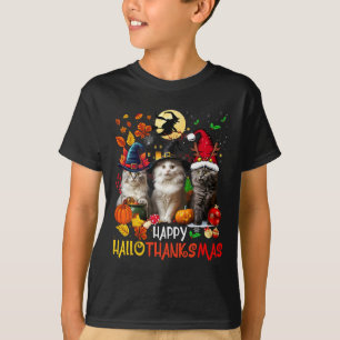 Camiseta Feliz Natal de Ação de Graças de Halloween HalloOb