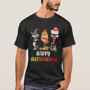 Camiseta Feliz Natal de Ação de Graças de Halloween HalloOb