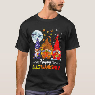 Camiseta Feliz Natal de Ação de Graças de Halloween HalloOb