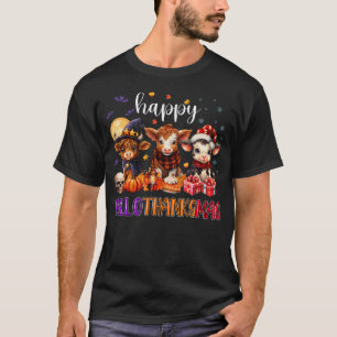 Camiseta Feliz Natal de Ação de Graças de Halloween HalloOb