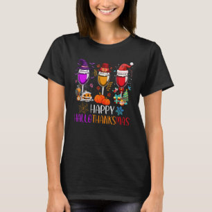 Camiseta Feliz Natal de Ação de Graças de Halloween HalloOb