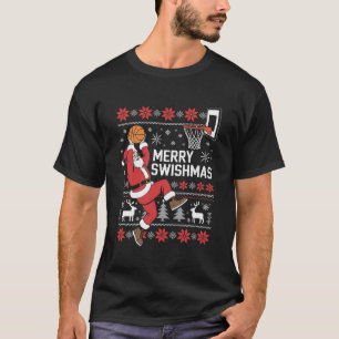 Camiseta Feliz Natal de Basquete Swishmas Natal Feio