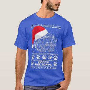 Camiseta Feliz Natal de Bruxelas Griffon