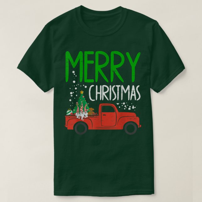 Camiseta Feliz Natal de Caminhão Feriado de Árvore de Natal (Frente do Design)