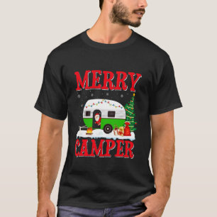 Camiseta Feliz Natal de Camping Santa ao Ar Livre Caminhão