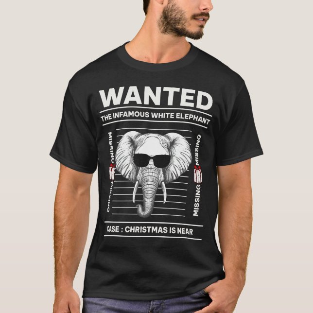 Camiseta Feliz Natal de Elefante Branco (Frente)