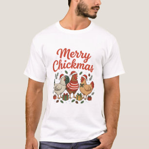 Camiseta Feliz Natal de Frango Chickmas
