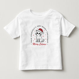 Camiseta Feliz Natal de Gato desejos de gato fofo