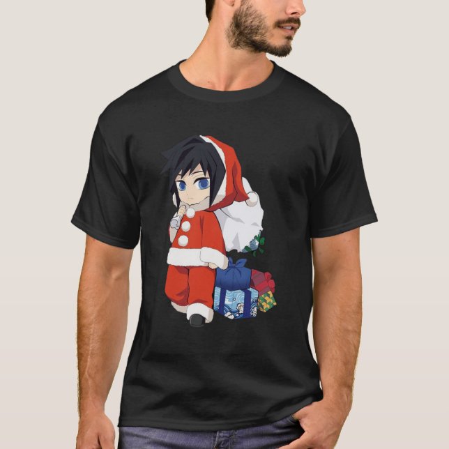 Camiseta Feliz Natal De Giyu Tomioka Demon Slayer 1 (Frente)