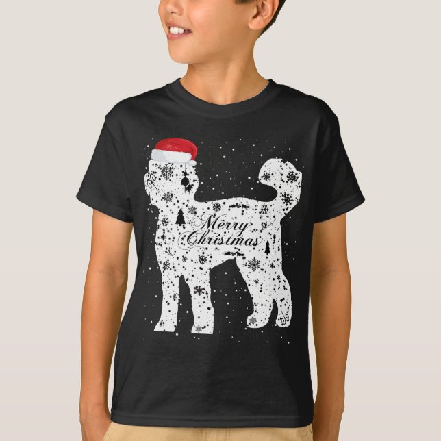 Camiseta Feliz Natal de Labradoodle (Frente)