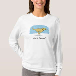 Camiseta Feliz Natal de Neve de Inverno do Cão - Deixe Neva