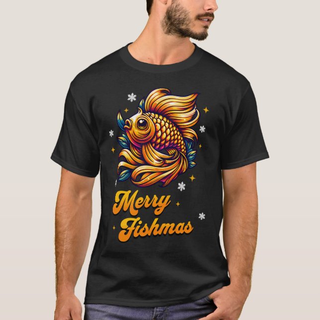 Camiseta Feliz Natal de Pesca (Frente)