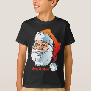 Camiseta Feliz Natal de sorriso na moda do papai noel
