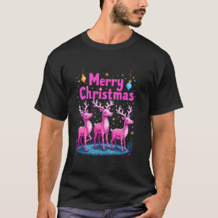 Camiseta Feliz Natal Deer Papai Noel Claus Animal Xmas