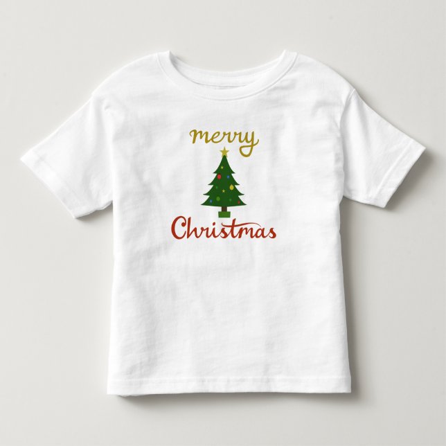 Camiseta Feliz Natal+Design de árvore (Frente)