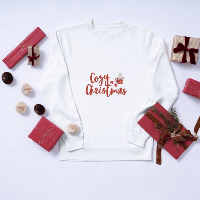 Camiseta Feliz Natal: Design de chocolate quente e mittens (Criador carregado)