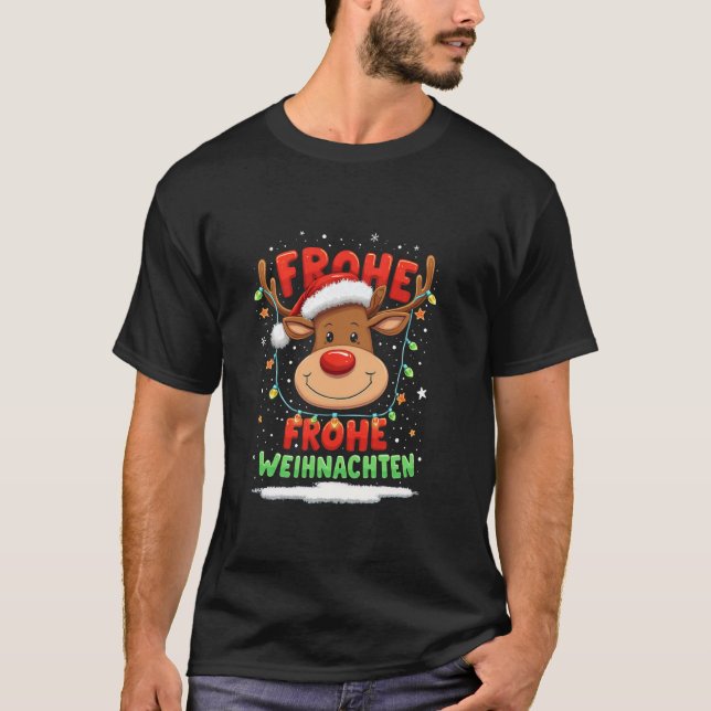 Camiseta FELIZ NATAL design de Natal rena (Frente)