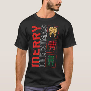 Camiseta Feliz Natal Ditagem Dentista de Higiene Dental Den