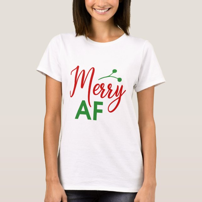 Camiseta Feliz Natal Divertido Como C*** (Frente)
