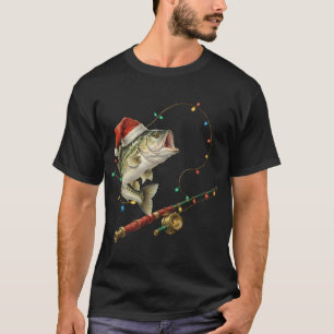 Camiseta Feliz Natal Divertido Peixes Para Homens Avô
