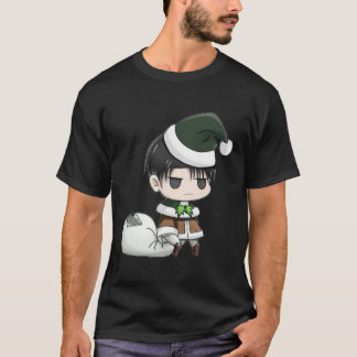 Camiseta Feliz Natal do Ataque Levi Ackerman a Titã